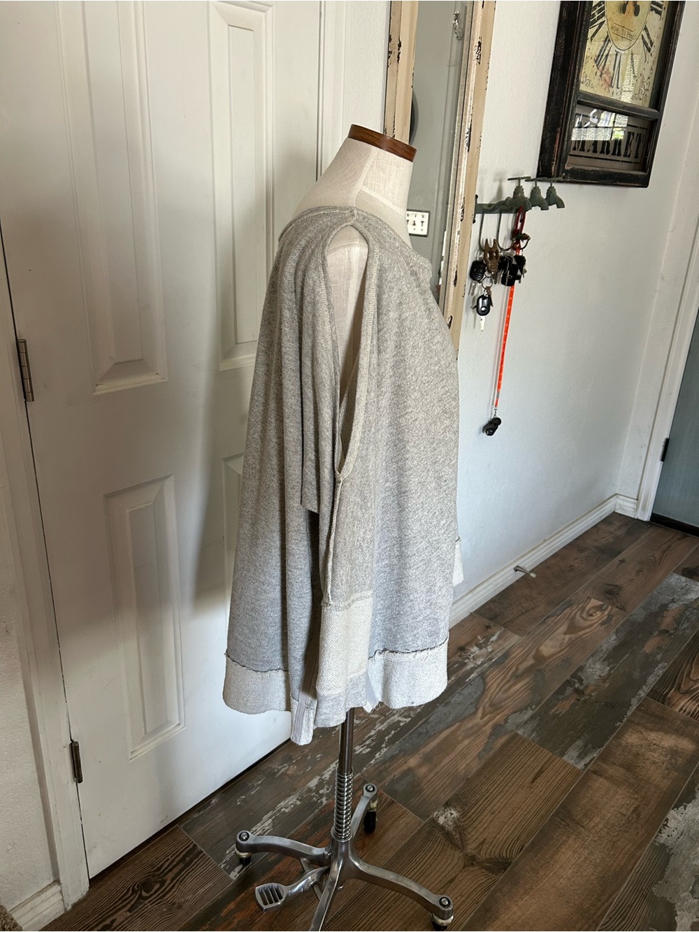 Free People Heather Gray Layered Sweatshirt